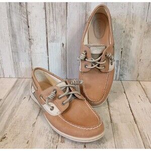 Sperry Womens Songfish Boat Shoe STS95588 US 7.5 M Loafer Brown Leather Topsider